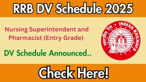 RRB Nursing Superintendent and Pharmacist (Entry Grade) DV Schedule 2025: Check Document Verification Date @ rrbranchi.gov.in RRB Nursing Superintendent and Pharmacist (Entry Grade) DV Schedule 2025: Check Document Verification Date @ rrbranchi.gov.in