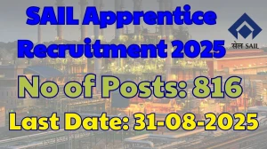 SAIL Apprentice Recruitment 2025 Short Notification Out - Apply Online for 816 Posts