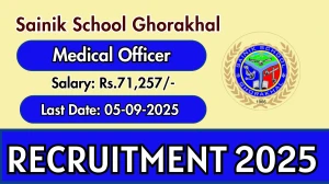 Sainik School Ghorakhal Medical Officer Recruitment 2025 - Apply Offline