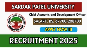 Sardar Patel University Recruitment 2025 - Apply Online for Chief Accounts Officer, Development Officer Posts Sardar Patel University Recruitment 2025 - Apply Online for Chief Accounts Officer, Development Officer Posts