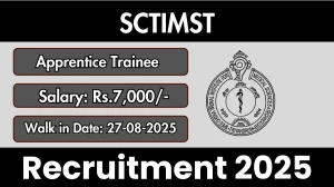 SCTIMST Apprentice Trainee Recruitment 2025 – Walk in