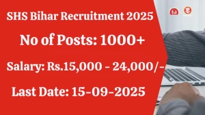 SHS Bihar Recruitment 2025 - Apply Online for 1075 Laboratory Technician Posts
