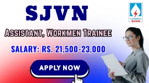 SJVN Recruitment 2025 - Apply Offline for 13 Assistant, Workmen Trainee Posts