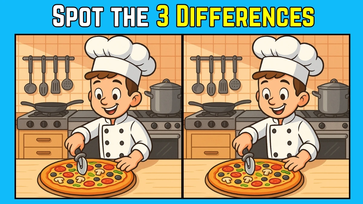 Spot the Difference: Only the sharpest eyes can spot 3 differences in this Chef Image in 7 Secs