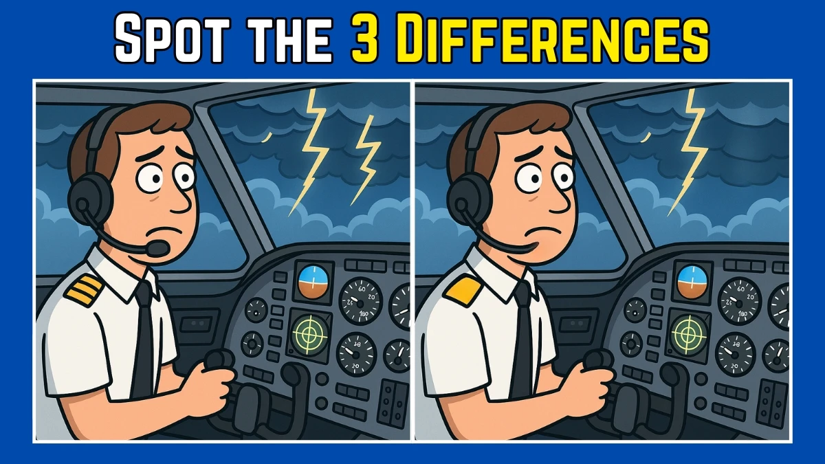 Spot the Difference: Within 7 Seconds Spot The 3 Differences in this Pilot Image