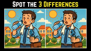 Spot the Difference: Within 7 Seconds Spot The 3 Differences in this Boy Drinking Water Image