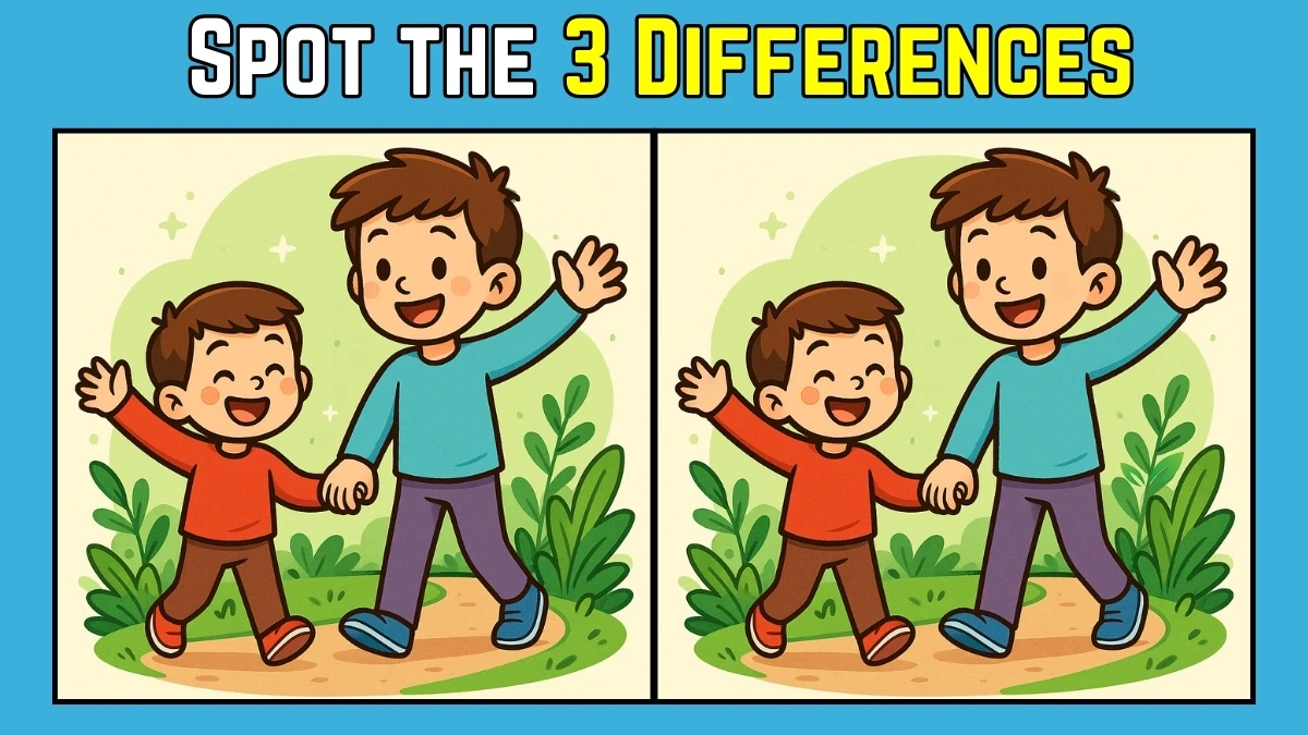 Spot the Difference: Within 8 Seconds Spot The 3 Differences in this Brothers Image