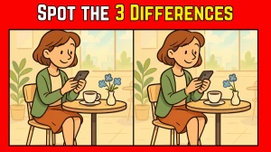 Spot the Difference: Within 9 Seconds Spot The 3 Differences in this Lady Image