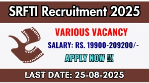 SRFTI Recruitment 2025 - Apply Offline for Personal Assistant, Professor and More Posts