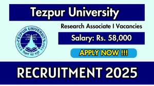 Tezpur University Research Associate I Recruitment 2025 - Apply Offline Tezpur University Research Associate I Recruitment 2025 - Apply Offline