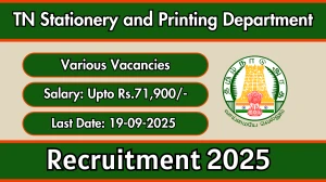 TN Stationery and Printing Department Recruitment 2025 - Apply Offline for 56 Junior Electrician, Junior Mechanic and More Posts