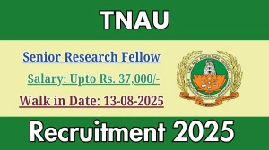 TNAU Senior Research Fellow Recruitment 2025 – Walk in