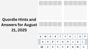 Today's Quordle Hints and Answers for Thursday August 21, 2025