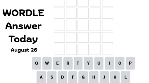 Today's Wordle Hint and Answer for August 26, 2025