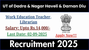 UT of Dadra & Nagar Haveli & Daman Diu Recruitment 2025 - Apply Offline for 02 Work Education Teacher, Librarian Posts UT of Dadra & Nagar Haveli & Daman Diu Recruitment 2025 - Apply Offline for 02 Work Education Teacher, Librarian Posts