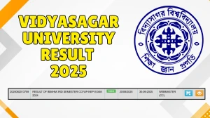 Vidyasagar University Result 2025 Released at vidyasagar.ac.in Direct Link to Download 3rd Semester Result