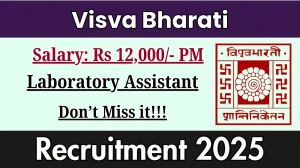 Visva Bharati Laboratory Assistant Recruitment 2025 - Apply Offline
