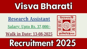 Visva Bharati Research Assistant Recruitment 2025 – Walk in