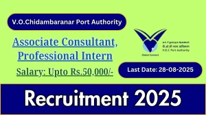 V.O.Chidambaranar Port Authority Recruitment 2025 - Apply Offline for 08 Associate Consultant, Professional Intern Posts