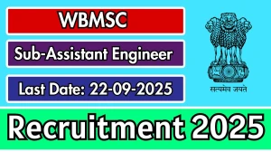 WBMSC Sub-Assistant Engineer Recruitment 2025 - Apply Online for 78 Posts by Sep 22
