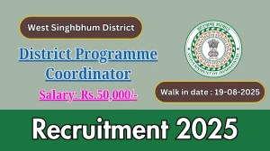 West Singhbhum District District Programme Coordinator Recruitment 2025 – Walk in