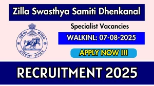 Zilla Swasthya Samiti Dhenkanal Specialist Recruitment 2025 – Walk in Zilla Swasthya Samiti Dhenkanal Specialist Recruitment 2025 – Walk in