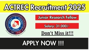 ACTREC Junior Research Fellow Recruitment 2025 – Walk in
