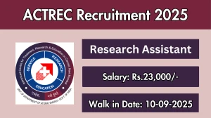 ACTREC Research Assistant Recruitment 2025 – Walk in