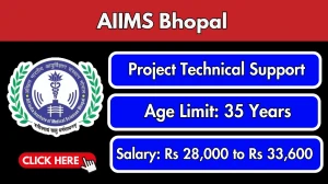 AIIMS Bhopal Project Technical Support Recruitment 2025 – Walk in