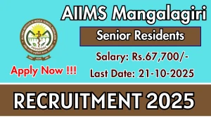 AIIMS Mangalagiri Senior Residents Recruitment 2025 - Apply Online for 97 Posts