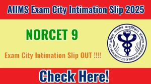 AIIMS NORCET 9 Exam City Intimation Slip 2025 OUT Download Link aiimsexams.ac.in AIIMS NORCET 9 Exam City Intimation Slip 2025 OUT Download Link aiimsexams.ac.in