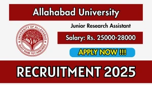 Allahabad University Junior Research Assistant Recruitment 2025 - Apply Offline Allahabad University Junior Research Assistant Recruitment 2025 - Apply Offline