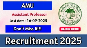 AMU Assistant Professor Recruitment 2025 - Apply Online for 01 Posts by Sept 16