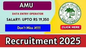 AMU Data Entry Operator Recruitment 2025 - Apply Offline for 01 Posts by Sep 27