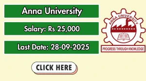Anna University Project Assistant Recruitment 2025 - Apply Offline By Sep 28