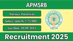 APMSRB Recruitment 2025 - Apply Online for 17 Senior Public Health Specialist, Microbiologist and More Posts by Sep 20