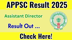 APPSC Assistant Director Result 2025 Out at psc.ap.gov.in, Direct Link to Download Result PDF Here APPSC Assistant Director Result 2025 Out at psc.ap.gov.in, Direct Link to Download Result PDF Here