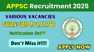 APPSC Recruitment 2025 - Apply Online for 12  Junior Office Assistant, Assistant Engineers Posts
