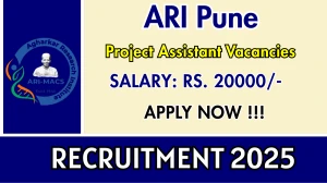ARI Pune Project Assistant Recruitment 2025 - Apply Online