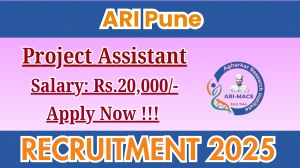 ARI Pune Project Assistant Recruitment 2025 - Apply Online