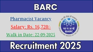 BARC Pharmacist Recruitment 2025 – Walk in