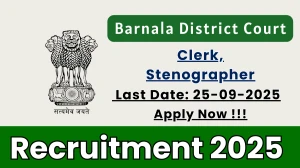 Barnala District Court Recruitment 2025 - Apply Offline for 32 Clerk, Stenographer Grade III Posts by Sep 25