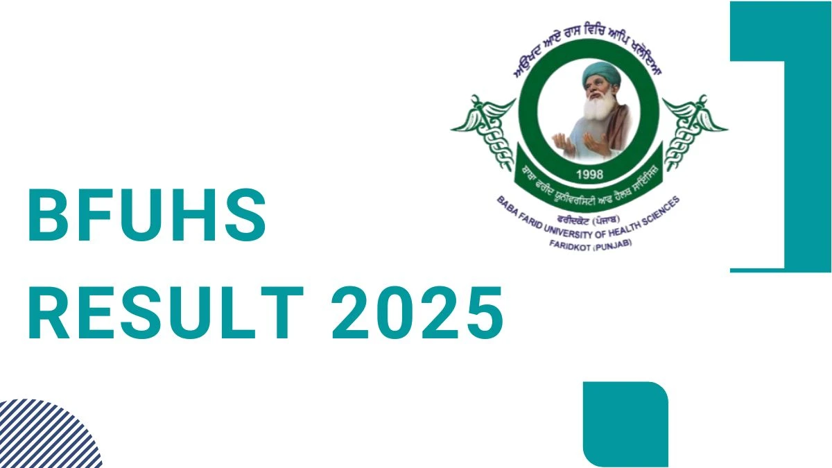 BFUHS Result 2025 Released at bfuhs.ac.in Direct Link to Download UG Course Result