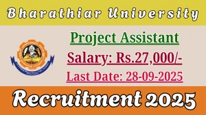 Bharathiar University Project Assistant Recruitment 2025 - Apply Offline by Sep 28