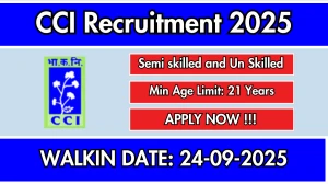 CCI Recruitment 2025 – Walk in for Semi skilled and Un Skilled Posts CCI Recruitment 2025 – Walk in for Semi skilled and Un Skilled Posts