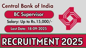 Central Bank of India BC Supervisor Recruitment 2025 - Apply Offline by Sep 18