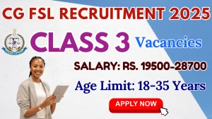 CG FSL Recruitment 2025 - Apply Online for 41 Laboratory Assistant, Laboratory Technician Posts CG FSL Recruitment 2025 - Apply Online for 41 Laboratory Assistant, Laboratory Technician Posts