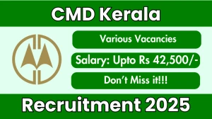 CMD Kerala Recruitment 2025 - Apply Online for 09 Assistant Project Manager, Junior Engineer Posts by Sept 16