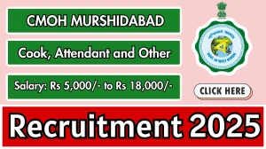 CMOH MURSHIDABAD Recruitment 2025 - Apply Offline for Cook, Attendant and Other CMOH MURSHIDABAD Recruitment 2025 - Apply Offline for Cook, Attendant and Other