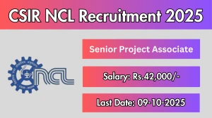 CSIR NCL Senior Project Associate Recruitment 2025 - Apply Online